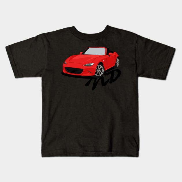 Miata ND Kids T-Shirt by AutomotiveArt